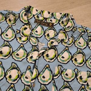 Nola Dawg Shirt XL Blue Oyster Camp Collar New Orleans Bayou Hawaiian Jazz Fest